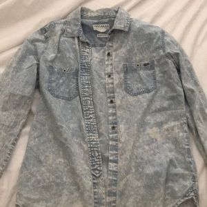 Long sleeve washed denim shirt